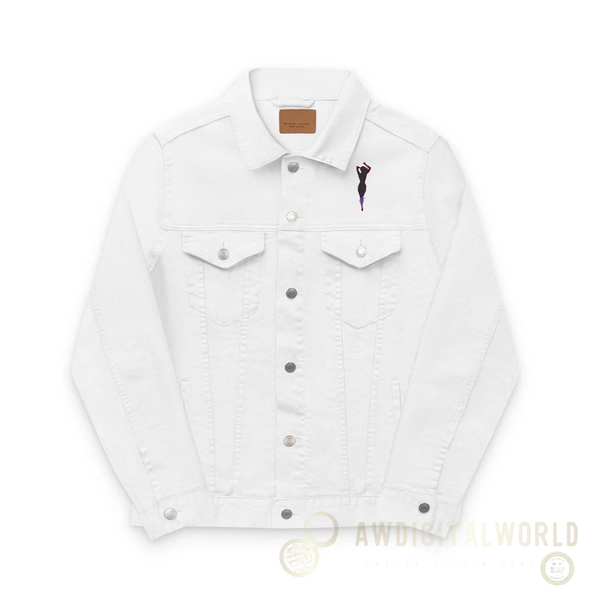 Unisex Embroidered Denim Jacket - Trendy Streetwear, Customizable Gift, Summer Style, Festival Fashion, Casual Wear - Andrew & Wendy