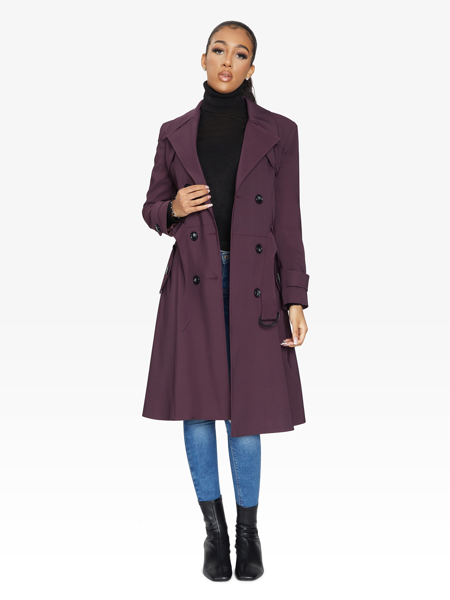 Spring/Summer Double Breasted Trench Mac Coat (1201-SP) Rose Eleusis