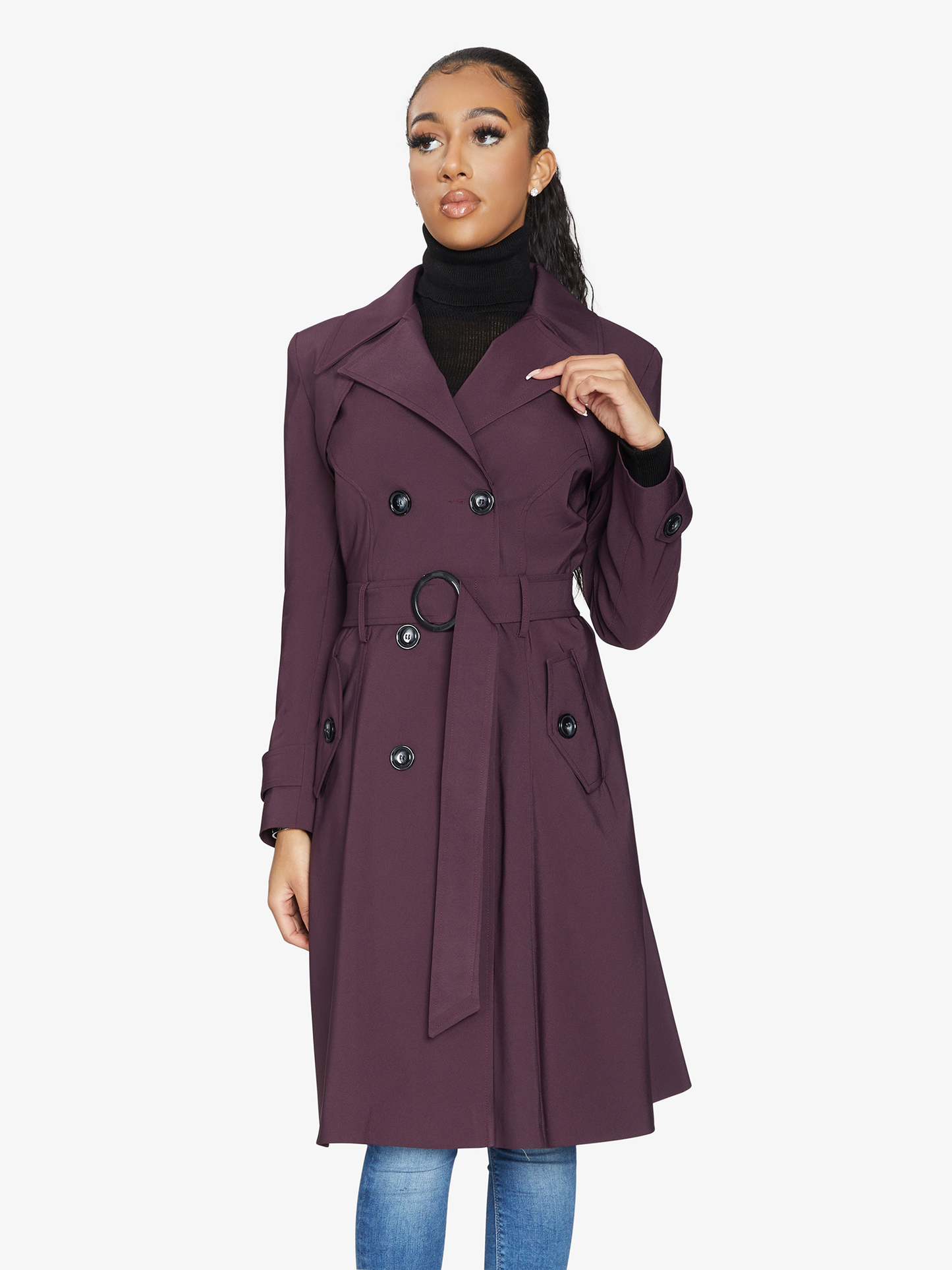 Spring/Summer Double Breasted Trench Mac Coat (1201-SP) Rose Eleusis