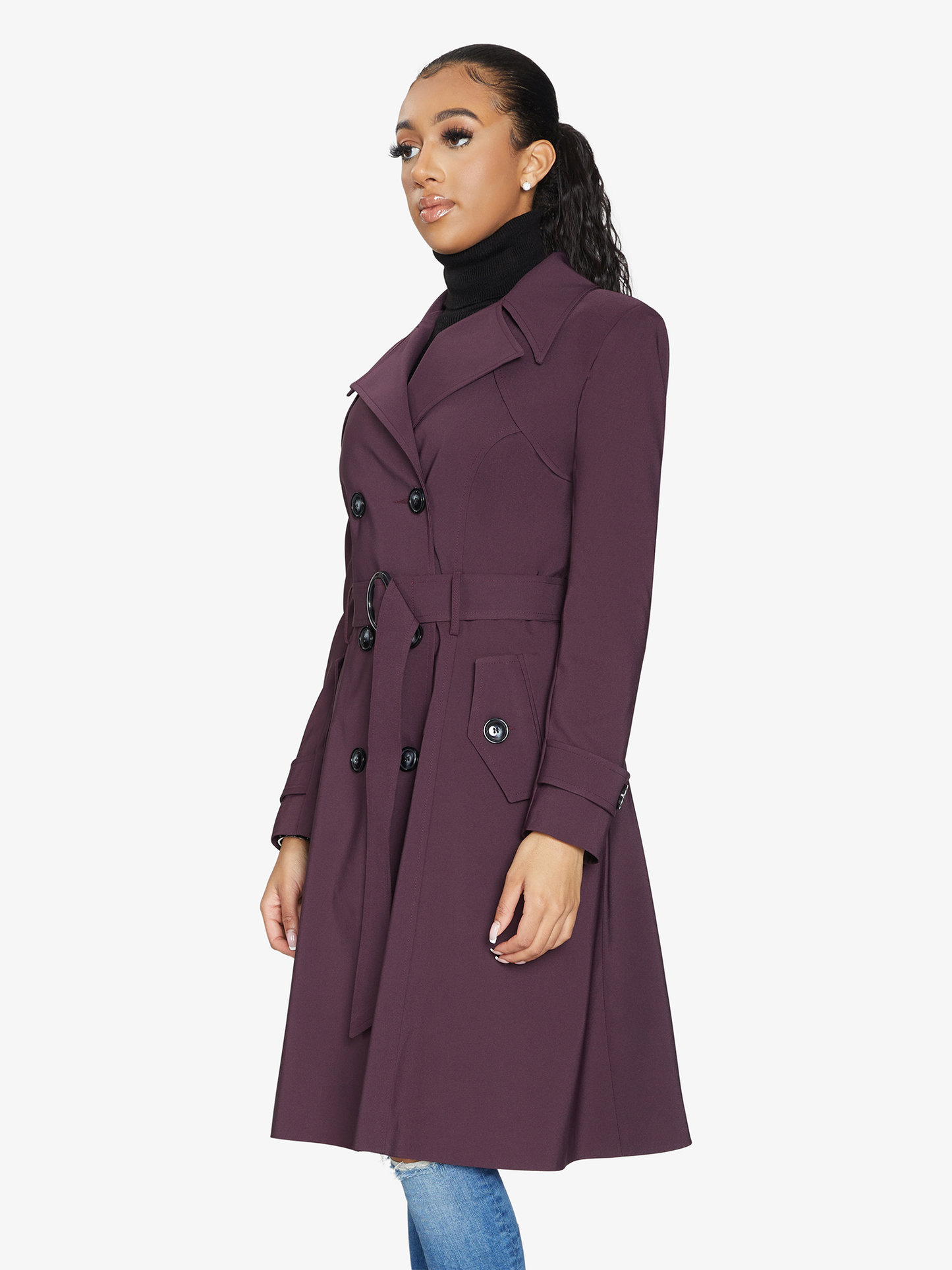 Spring/Summer Double Breasted Trench Mac Coat (1201-SP) Rose Eleusis