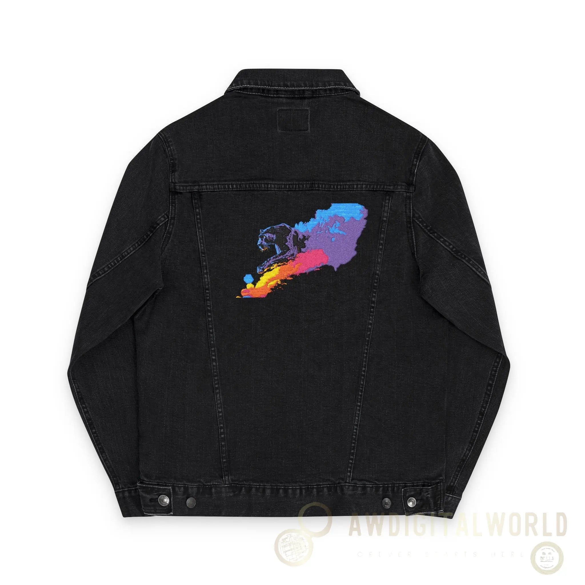 Unisex Embroidered Denim Jacket - Trendy Streetwear, Customizable Gift, Summer Style, Festival Fashion, Casual Wear - Andrew & Wendy