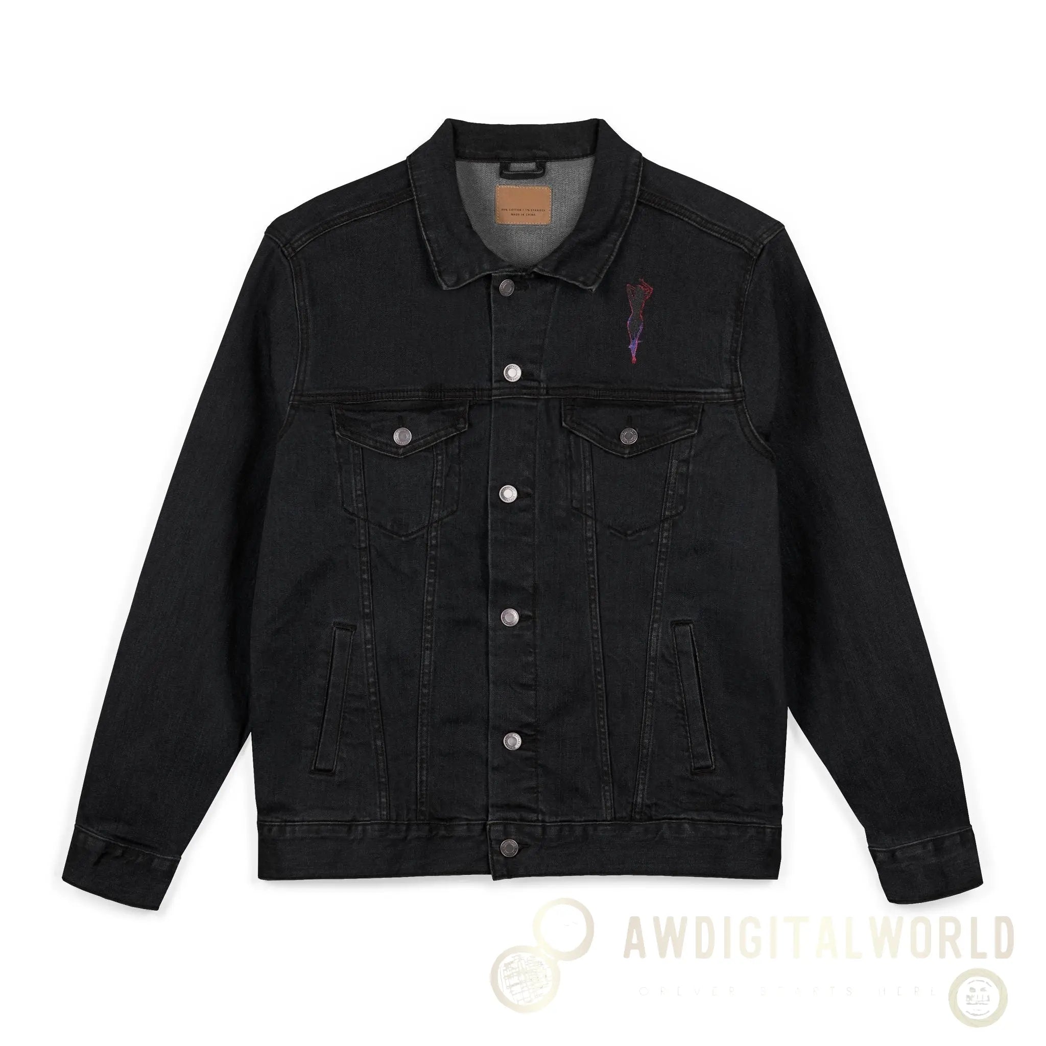 Unisex Embroidered Denim Jacket - Trendy Streetwear, Customizable Gift, Summer Style, Festival Fashion, Casual Wear - Andrew & Wendy