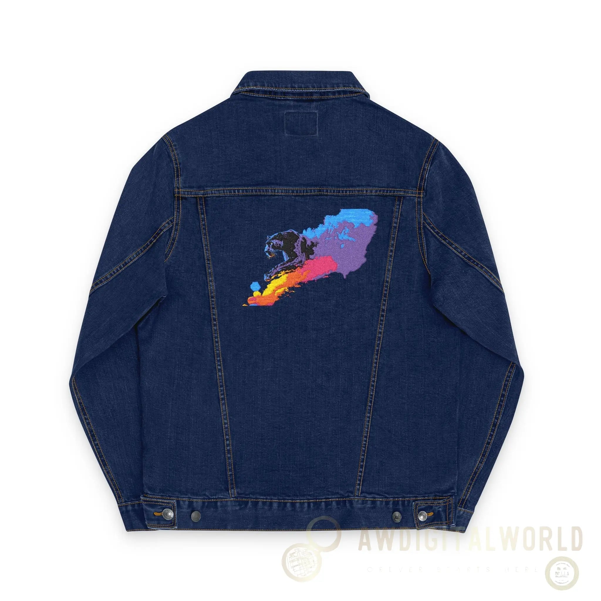 Unisex Embroidered Denim Jacket - Trendy Streetwear, Customizable Gift, Summer Style, Festival Fashion, Casual Wear - Andrew & Wendy