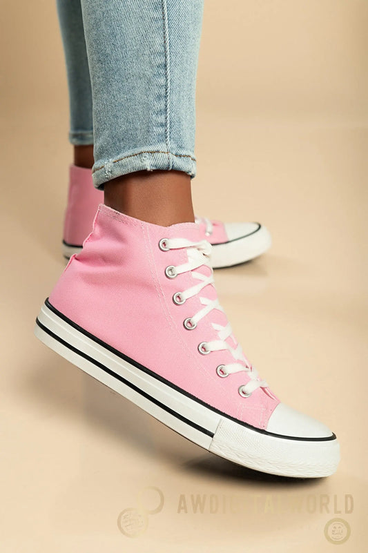 High-top canvas sneakers, pink Scarlet Chaos