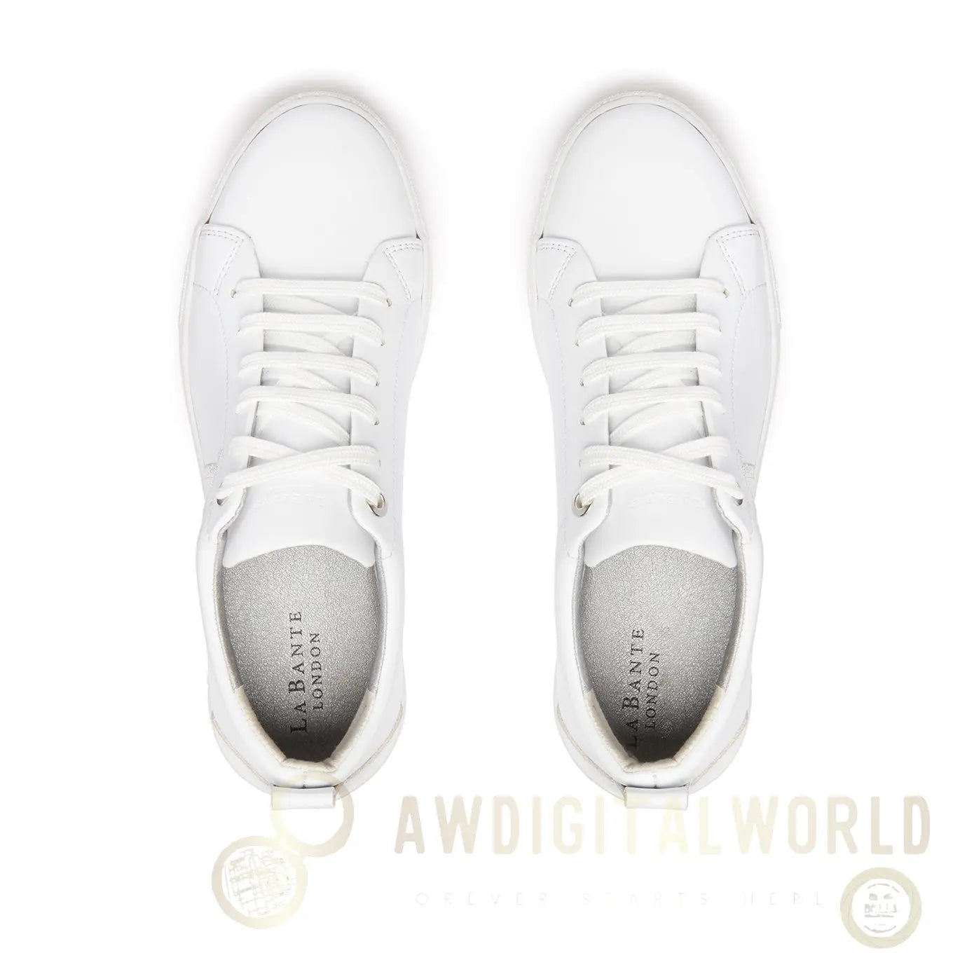LB White Apple Leather Sneakers Women LaBante London