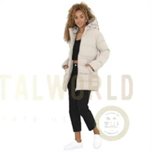 Ladies Brave Soul Dominica Long Padded Jacket Brave Soul