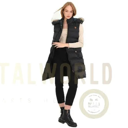 Ladies Brave Soul Hoplong Padded Gilet Brave Soul