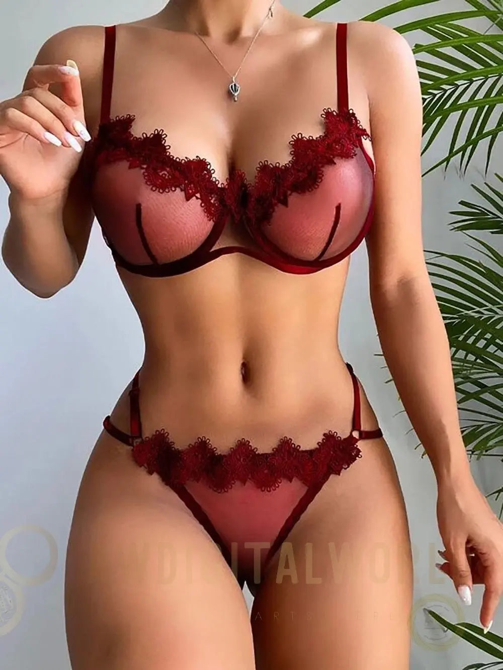 2-Piece Lazy Days Bra and G-String Set - S/M/L/XL/2XL JOJO Lingerie