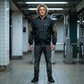 Skull Night Bomber Jacket — Gothic Skull AOP Jacket with Gold Tribal Sleeves