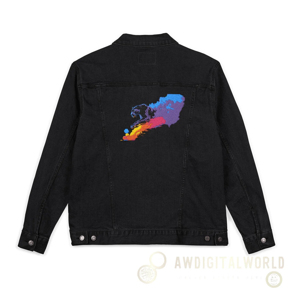 Unisex Embroidered Denim Jacket - Trendy Streetwear, Customizable Gift, Summer Style, Festival Fashion, Casual Wear - Andrew & Wendy