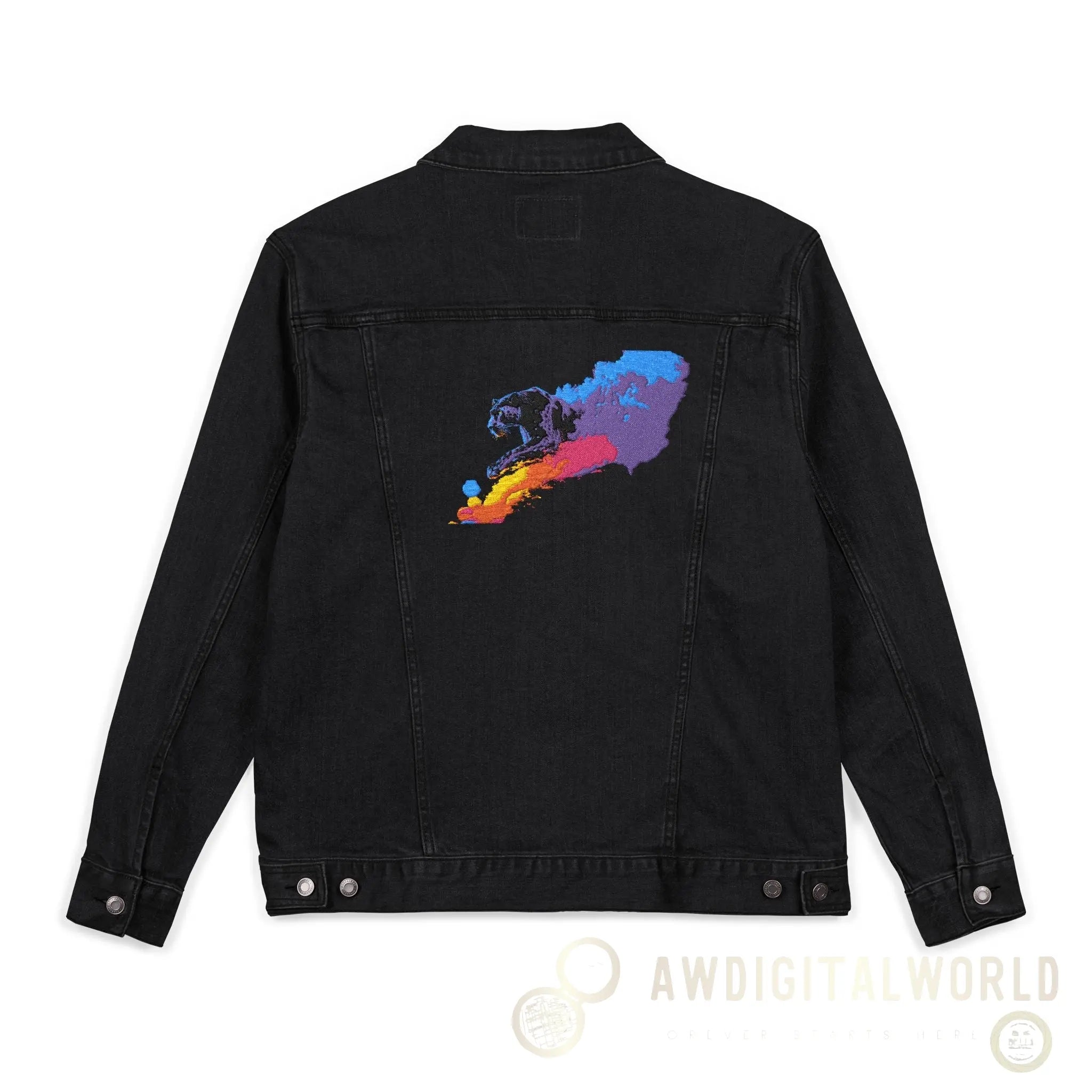 Unisex Embroidered Denim Jacket - Trendy Streetwear, Customizable Gift, Summer Style, Festival Fashion, Casual Wear - Andrew & Wendy