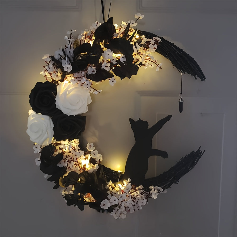 Gothic Cat Moon Wreath LPT