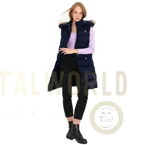 Ladies Brave Soul Hoplong Padded Gilet Brave Soul