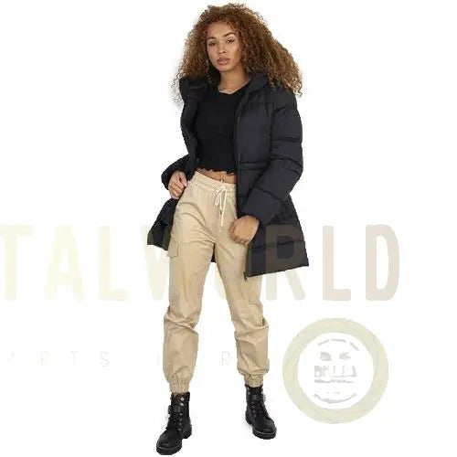 Ladies Brave Soul Dominica Long Padded Jacket Brave Soul