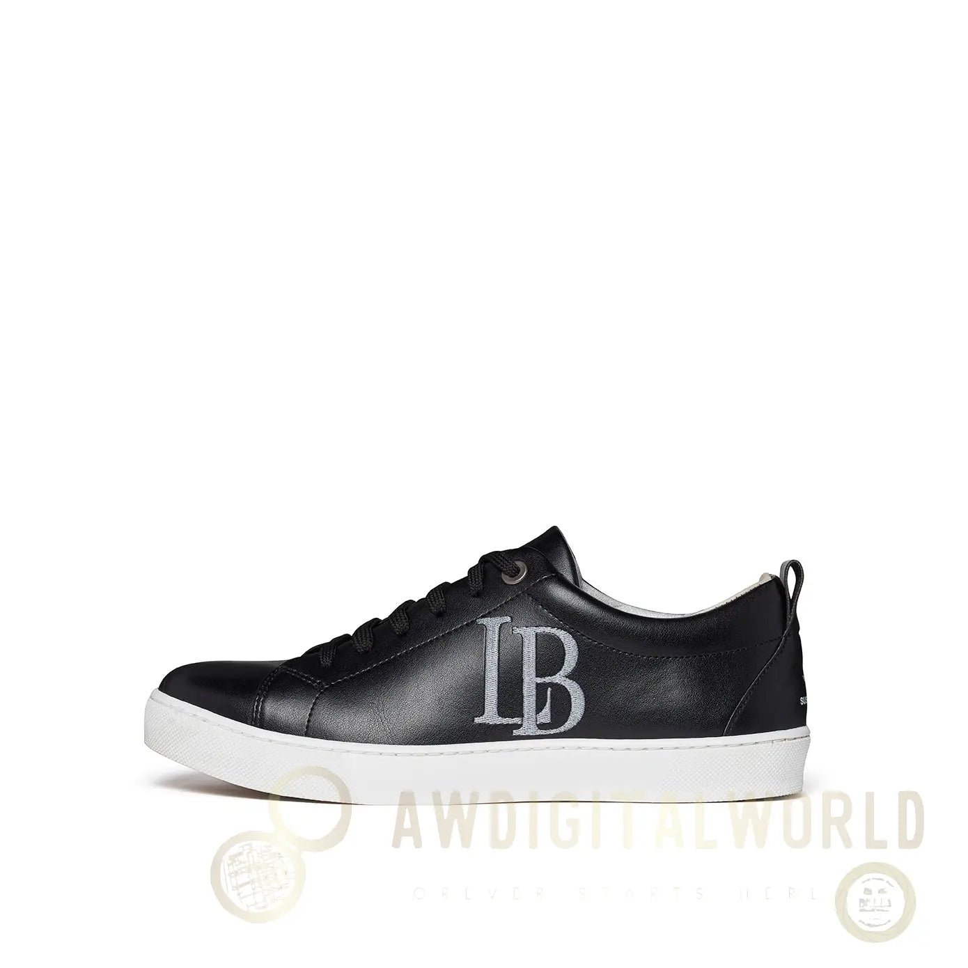 LB Black Apple Leather Sneakers for Women LaBante London