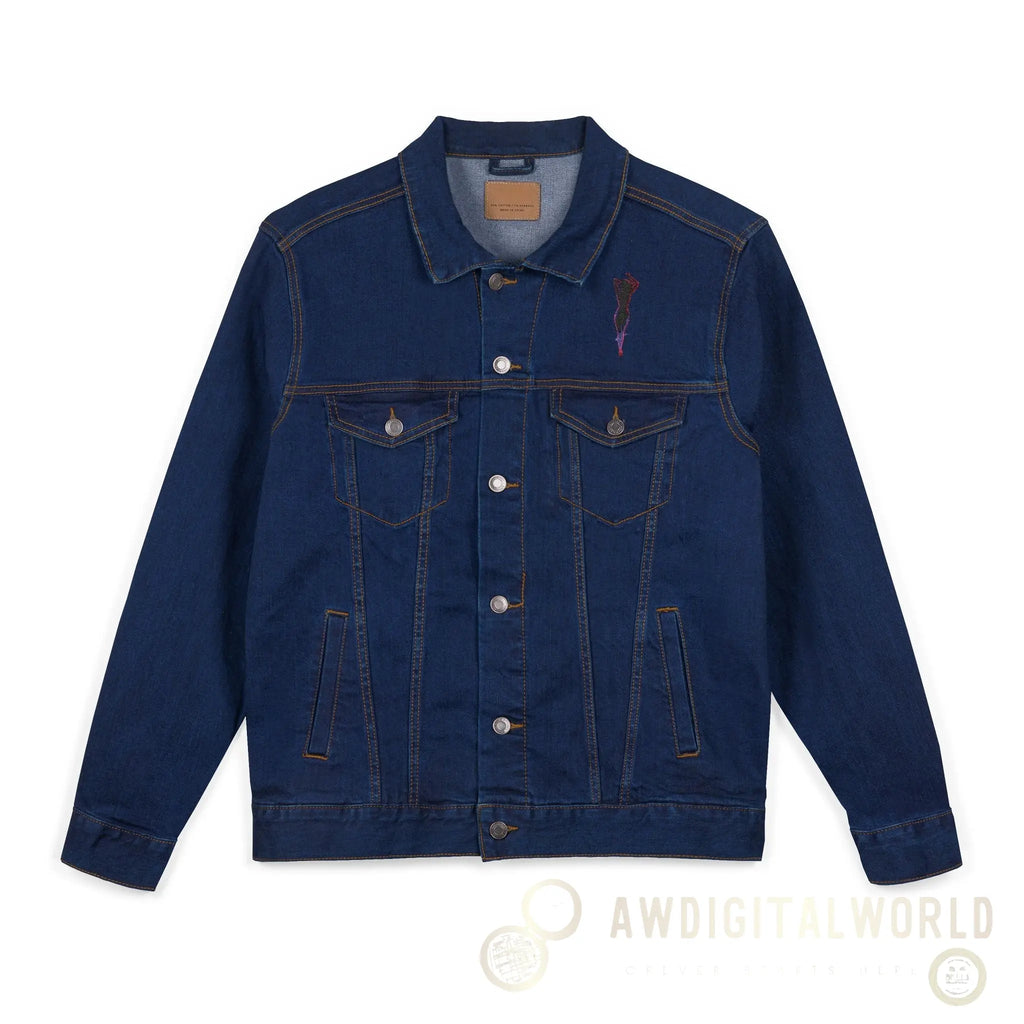 Unisex Embroidered Denim Jacket - Trendy Streetwear, Customizable Gift, Summer Style, Festival Fashion, Casual Wear - Andrew & Wendy