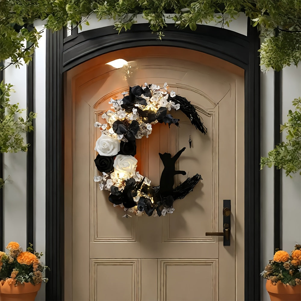 Gothic Cat Moon Wreath LPT