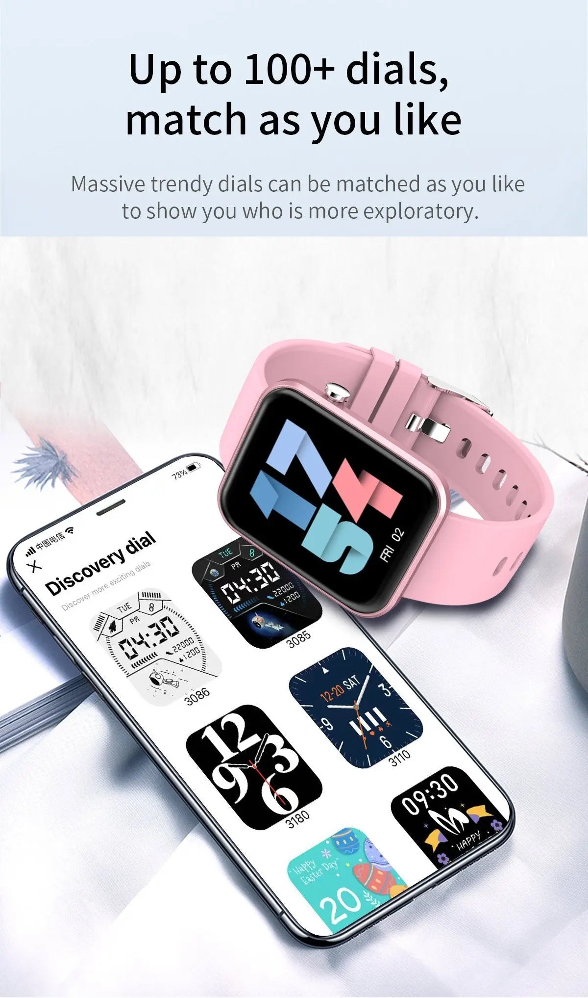 Advanced Smartwatch With Three Bands And Wellness + Activity Tracker Salmon Lucky