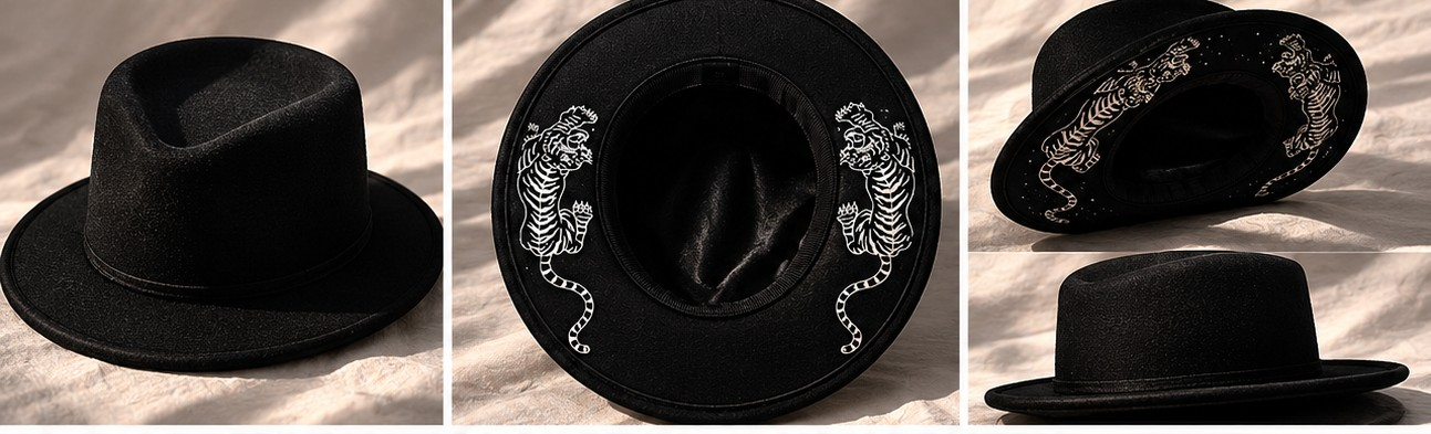 Tiger Gothic witch style fedora Wasted youth