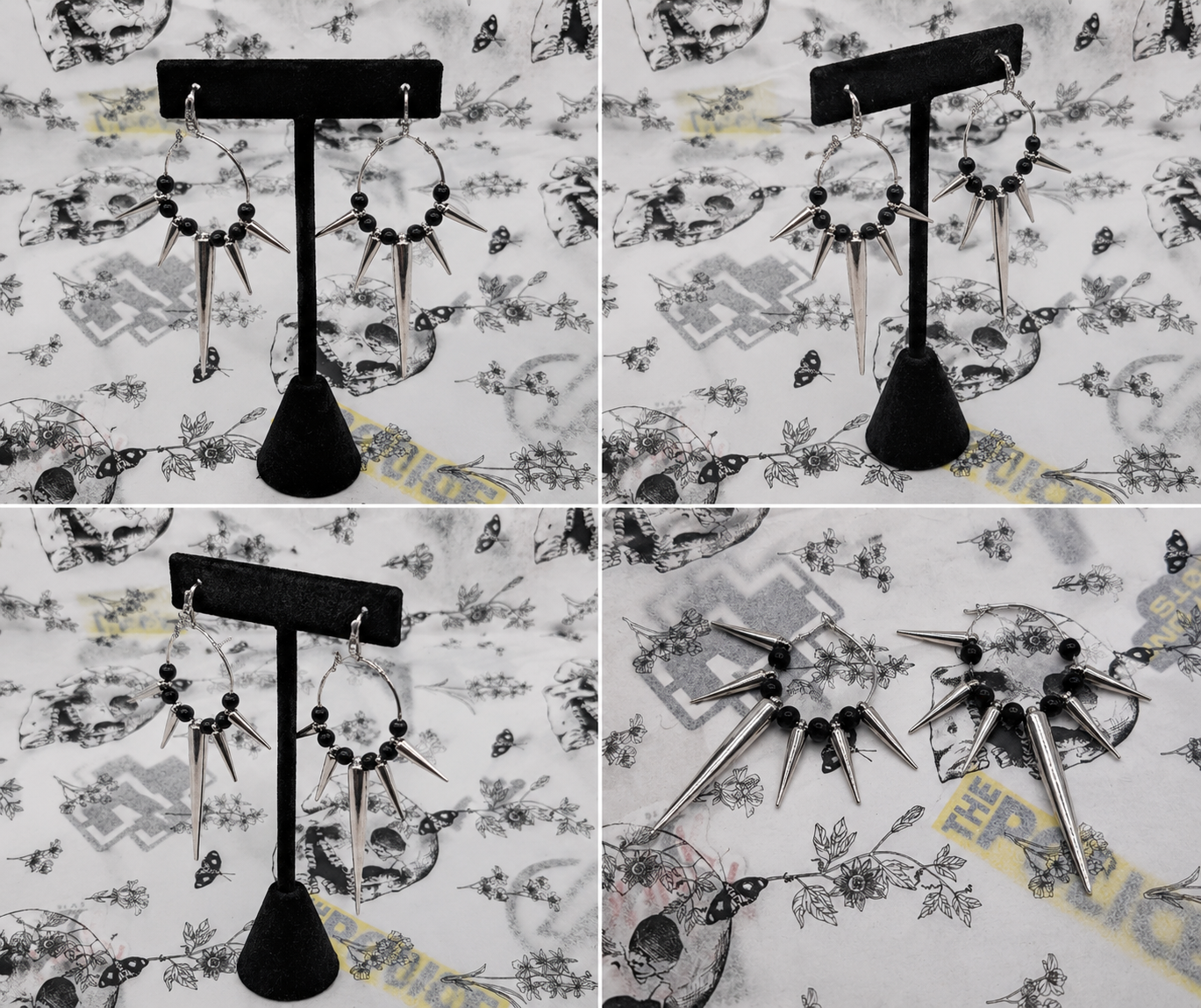 spiked Gothic style dangled Earrings Wasted youth