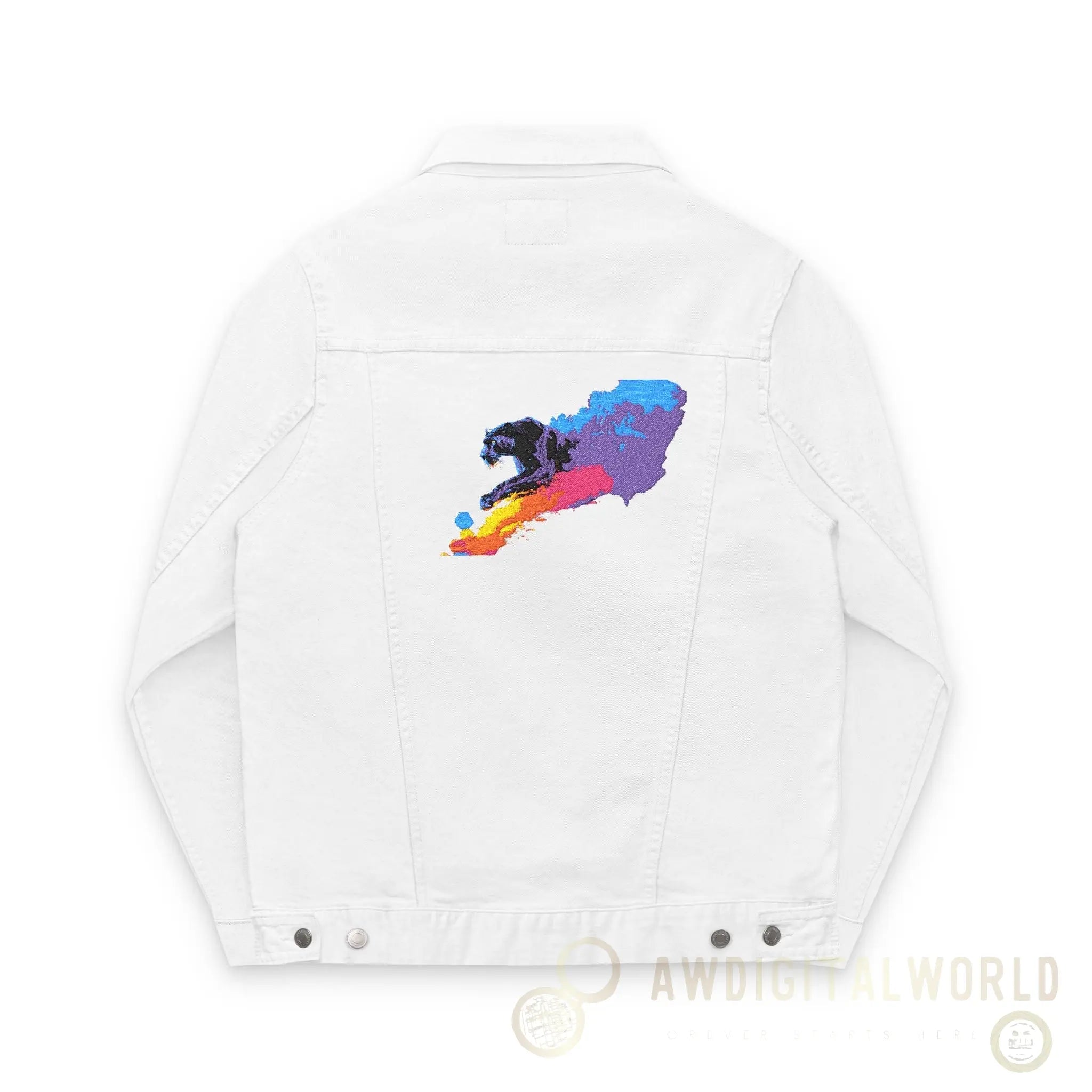 Unisex Embroidered Denim Jacket - Trendy Streetwear, Customizable Gift, Summer Style, Festival Fashion, Casual Wear - Andrew & Wendy