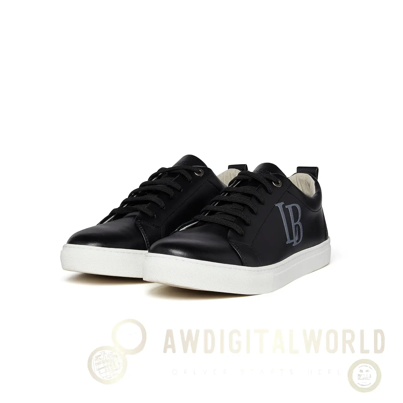 LB Black Apple Leather Sneakers for Women LaBante London