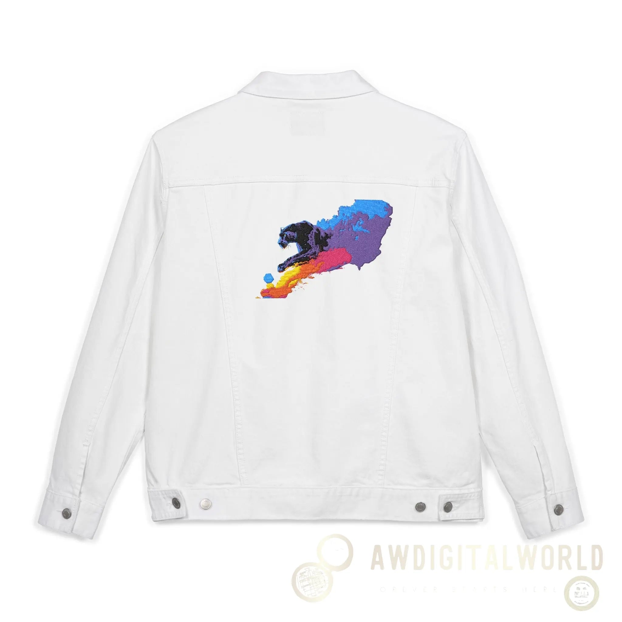 Unisex Embroidered Denim Jacket - Trendy Streetwear, Customizable Gift, Summer Style, Festival Fashion, Casual Wear - Andrew & Wendy