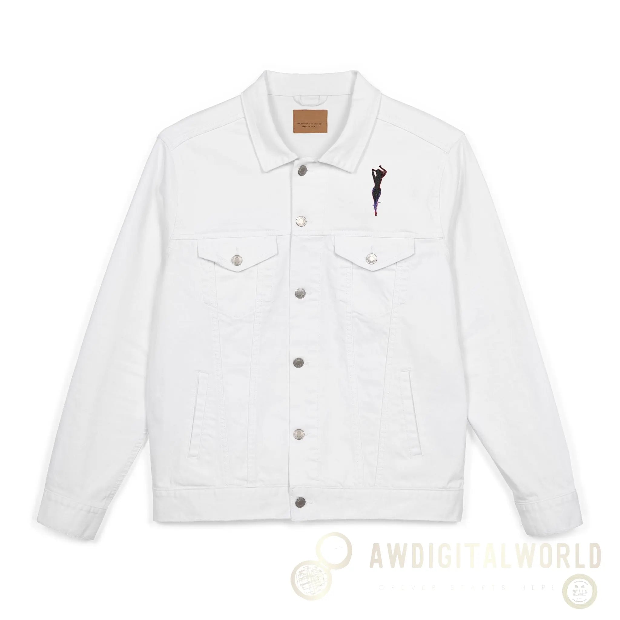Unisex Embroidered Denim Jacket - Trendy Streetwear, Customizable Gift, Summer Style, Festival Fashion, Casual Wear - Andrew & Wendy