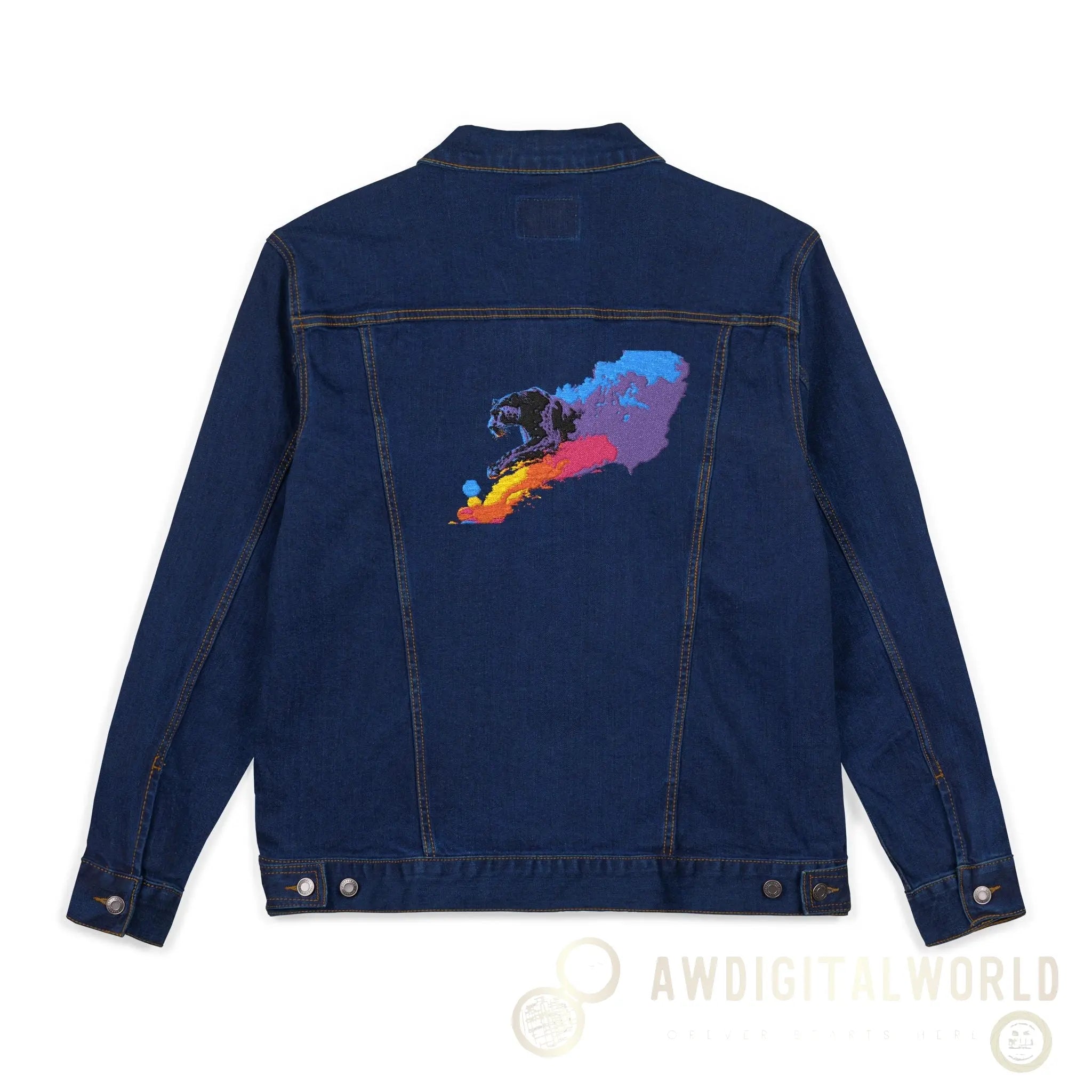 Unisex Embroidered Denim Jacket - Trendy Streetwear, Customizable Gift, Summer Style, Festival Fashion, Casual Wear - Andrew & Wendy
