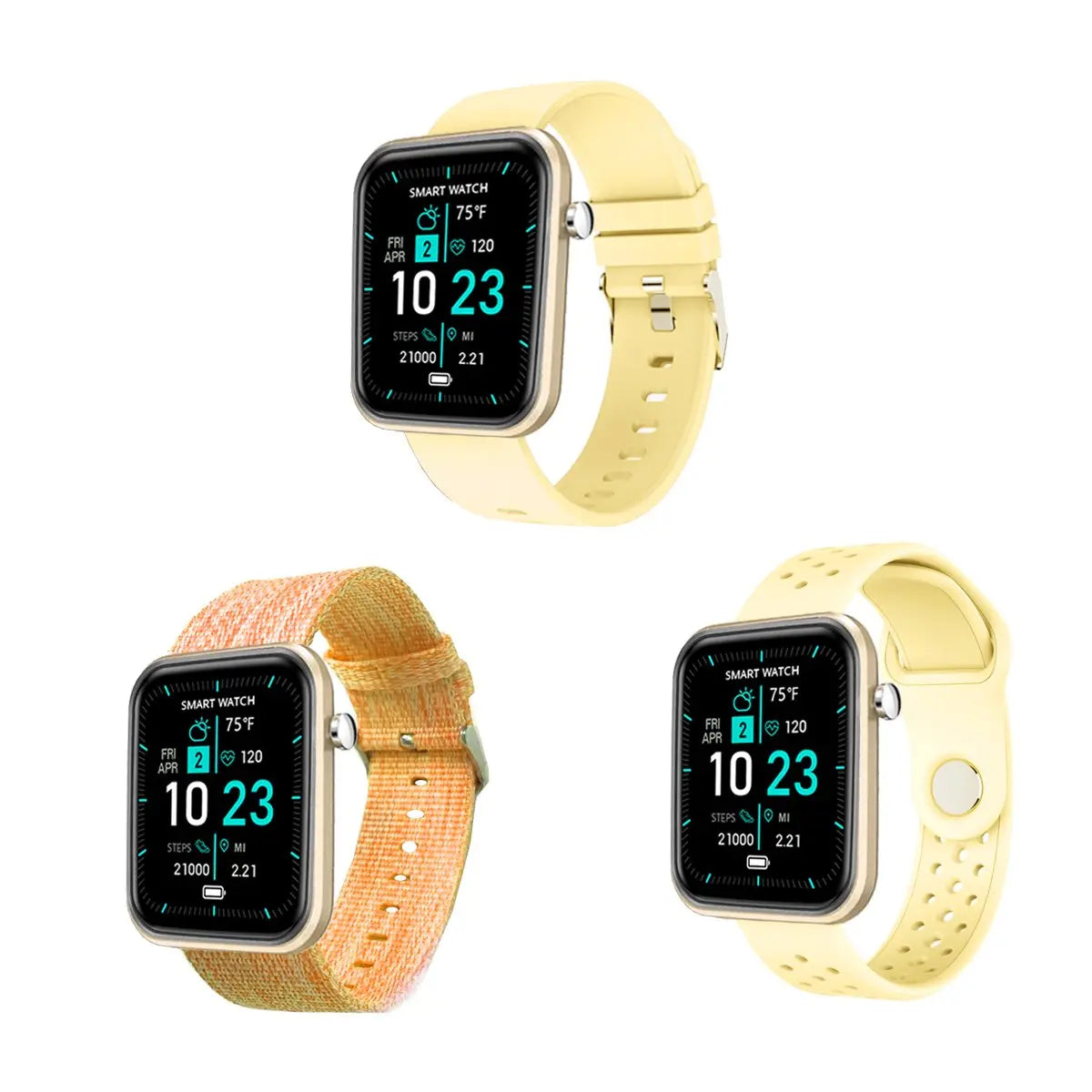 Advanced Smartwatch With Three Bands And Wellness + Activity Tracker Salmon Lucky