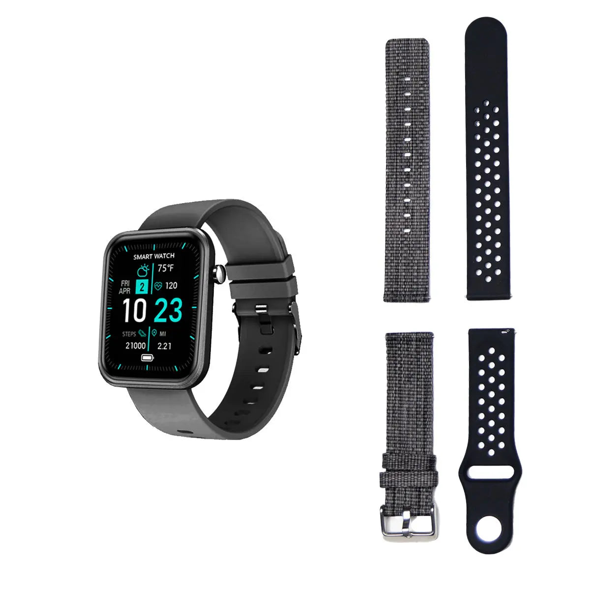 Advanced Smartwatch With Three Bands And Wellness + Activity Tracker Salmon Lucky