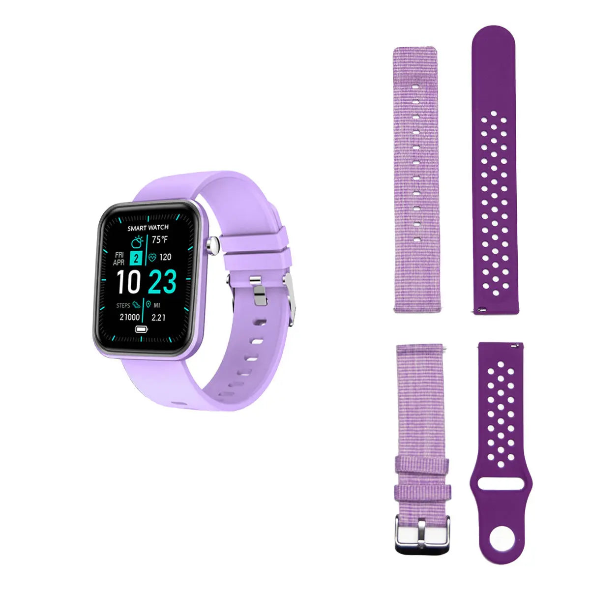 Advanced Smartwatch With Three Bands And Wellness + Activity Tracker Salmon Lucky