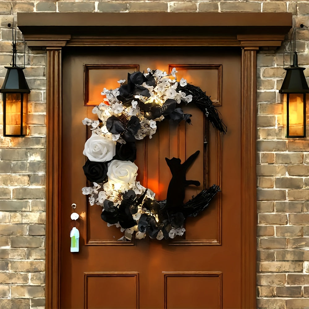 Gothic Cat Moon Wreath LPT