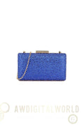 Royal Blue Glitter Evening Clutch Bag Aftershock London
