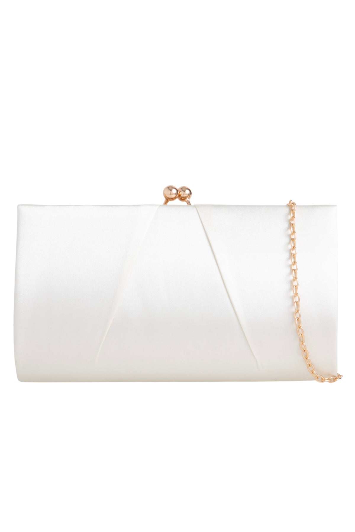 Ivory Satin Clutch Bag Aftershock London