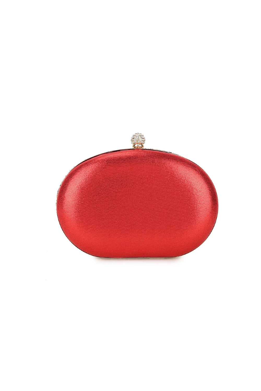 Red Embellished Clutch Bag with Gold Details Aftershock London