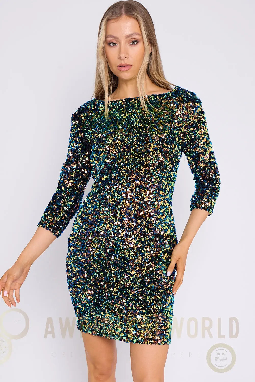 Multicolour Sequin Mini Dress Aftershock London