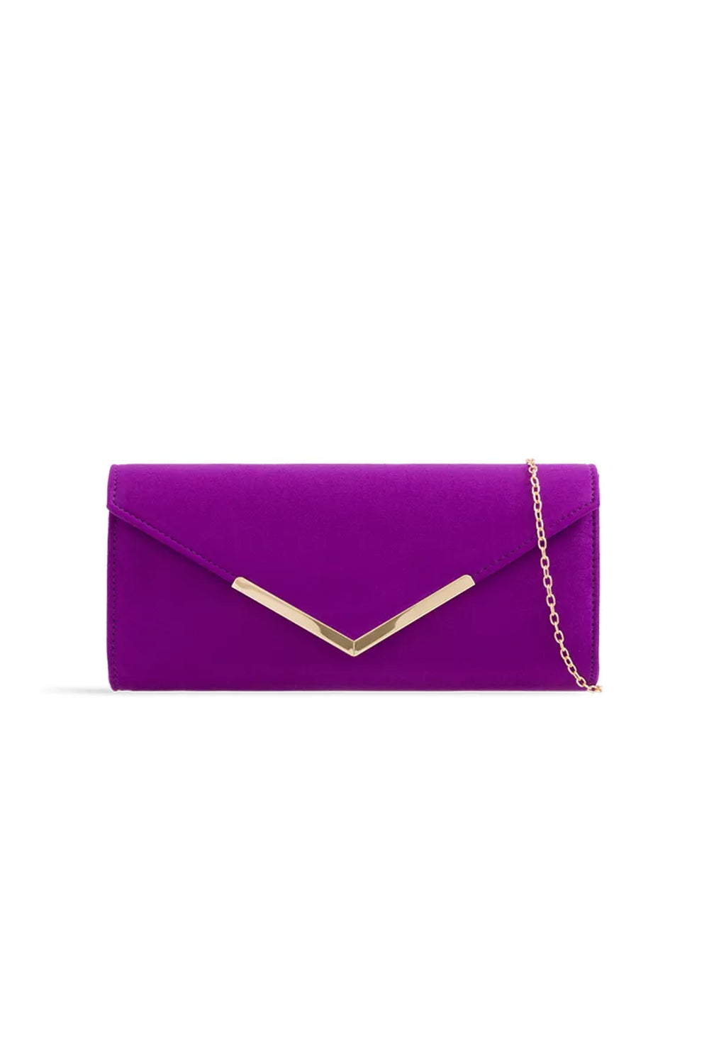Purple Suede Envelope Clutch Bag Aftershock London