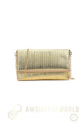 Gold Pleated Clutch Bag Aftershock London