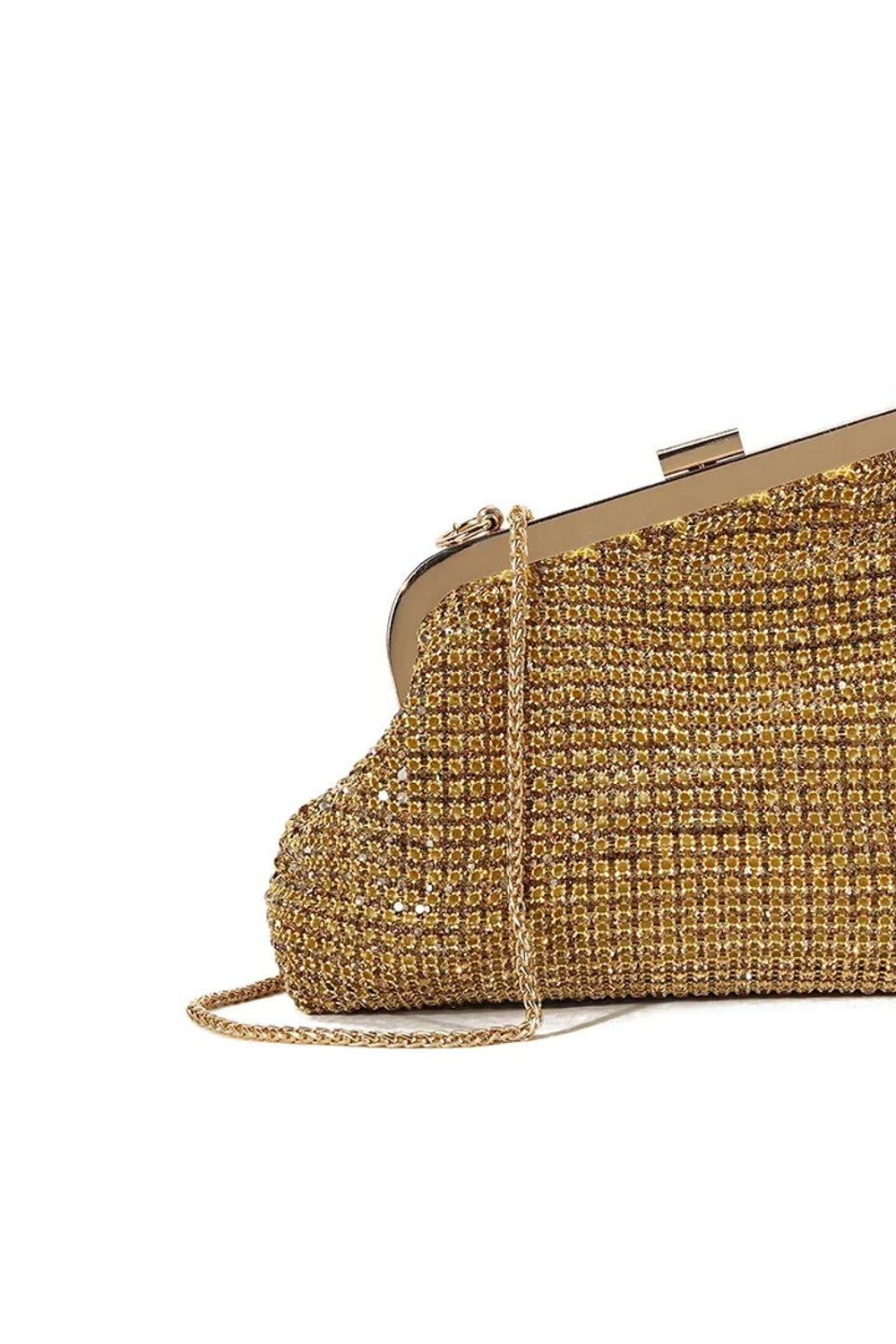 Gold Diamante Asymmetric Evening Bag Aftershock London
