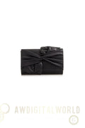 Black Evening Clutch Bag with Bow Detail Aftershock London