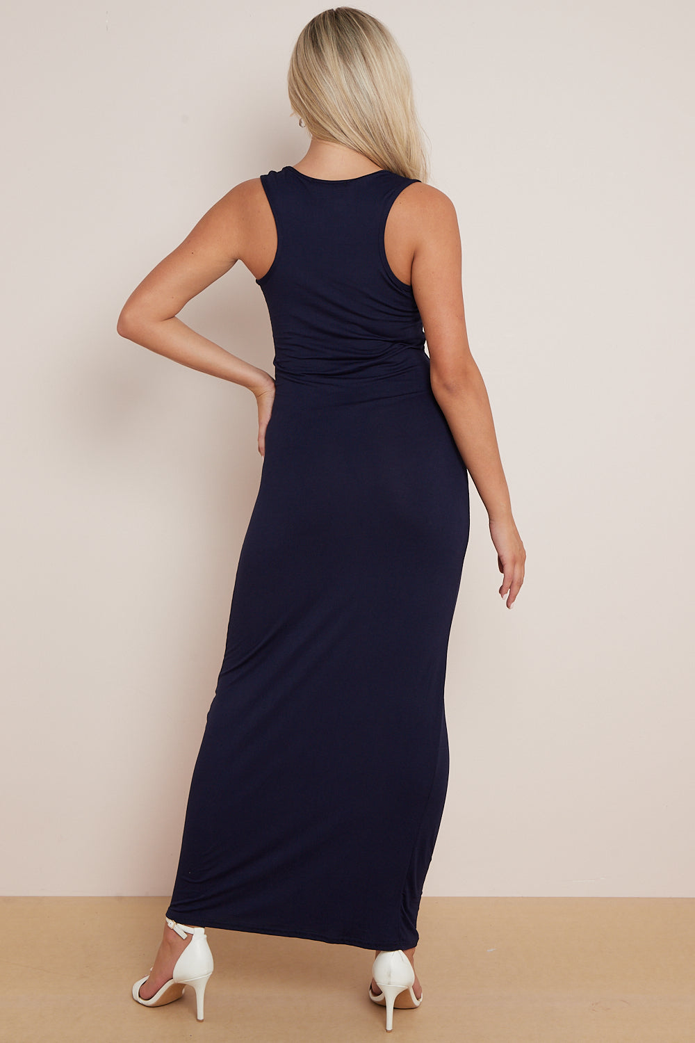 Navy Racerback Maxi Dress Aftershock London