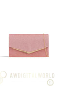 Blush Glitter Envelope Clutch Bag Aftershock London