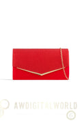 Red Glitter Envelope Clutch Bag Aftershock London