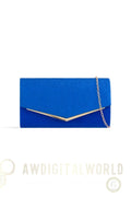 Royal Blue Glitter Envelope Clutch Bag Aftershock London
