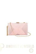Pink Satin Clutch Bag With Tassels Aftershock London