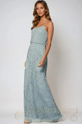 Blue Cami Embellished Maxi Dress Aftershock London