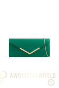Green Suede Envelope Clutch Bag Aftershock London