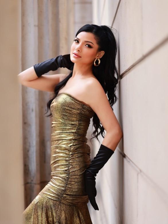 Gold Bandeau Ruched Midi Dress Aftershock London