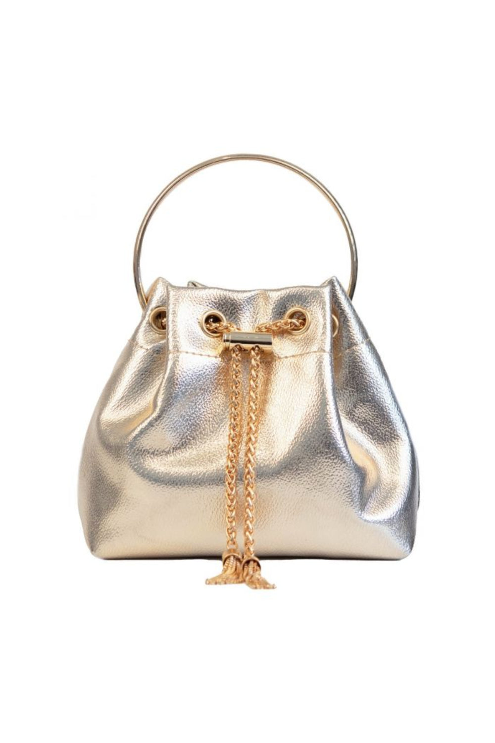 Gold Top Handle Leather Look Bag Aftershock London